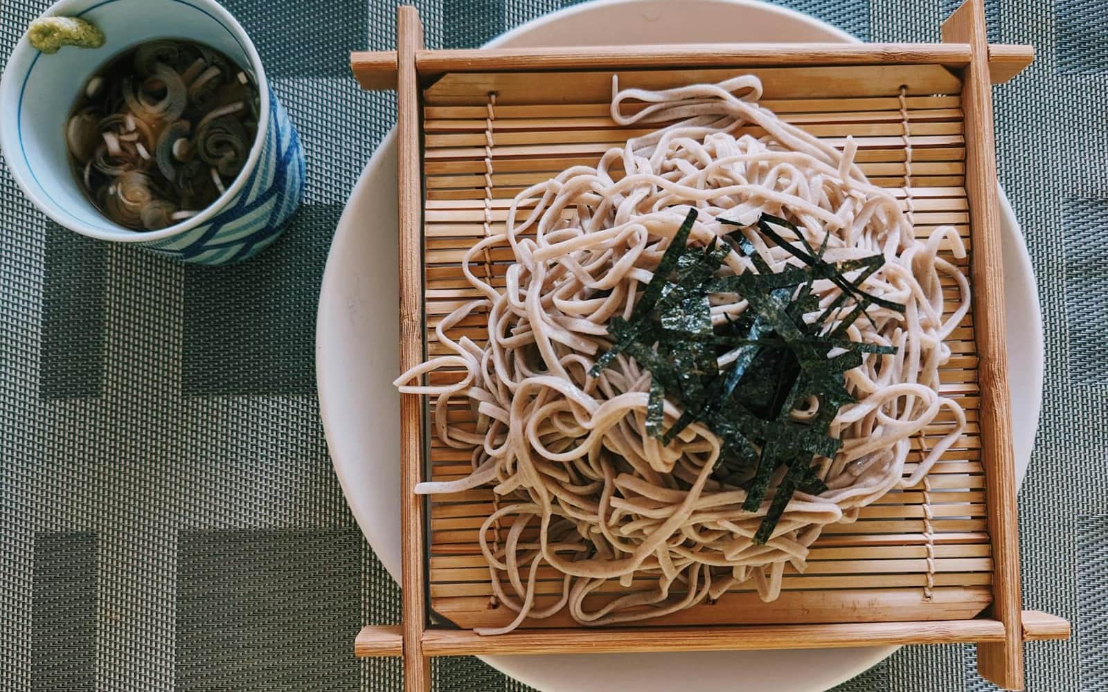 Japanese Cold Soba Noodle Salad finished dish