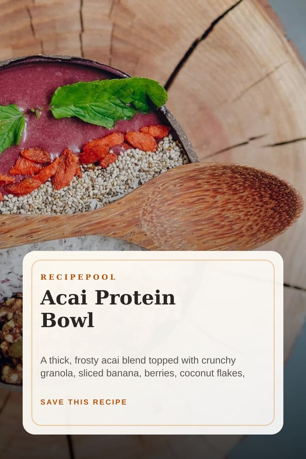 Pinterest image for Acai Protein Bowl