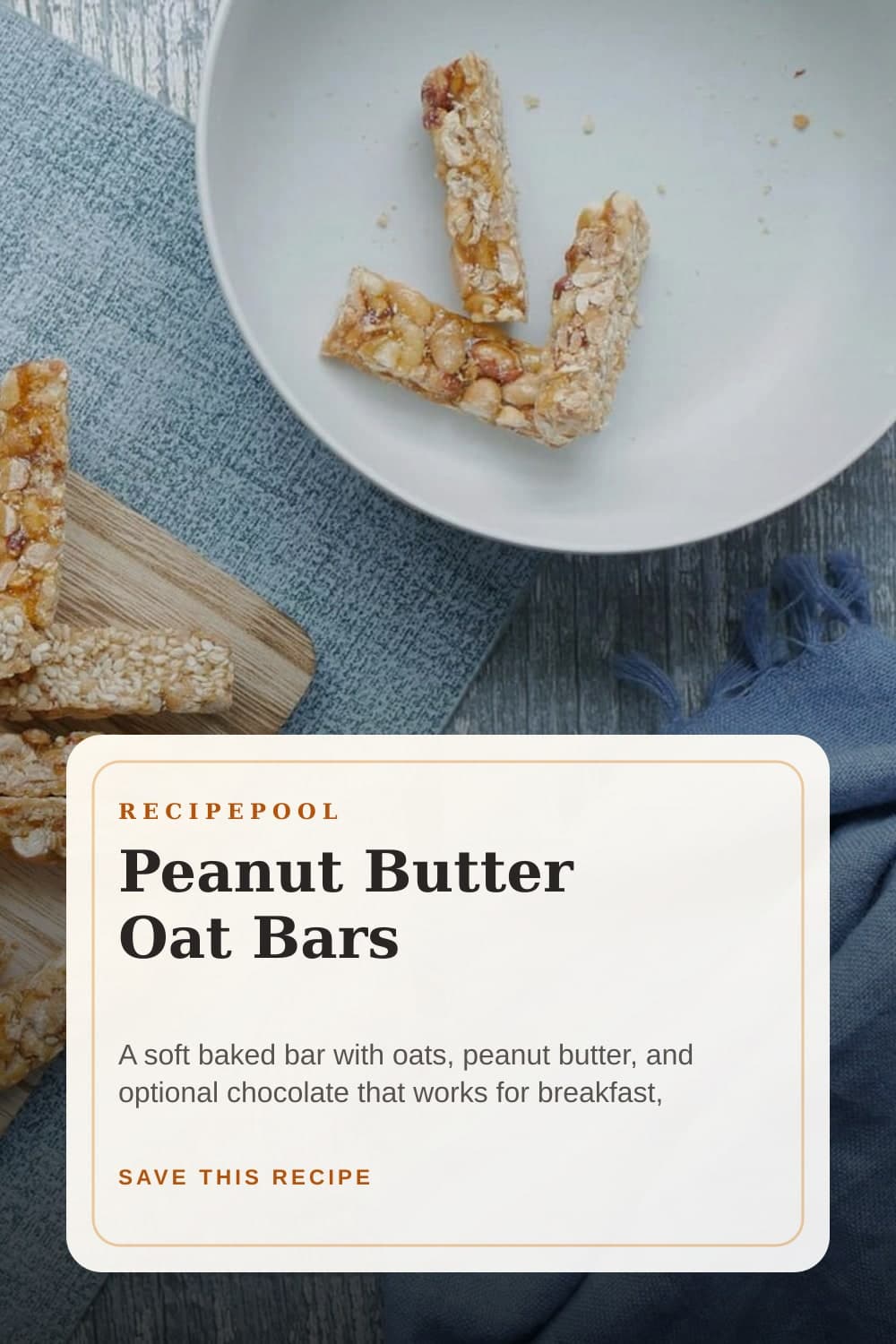 Pinterest image for Peanut Butter Oat Bars