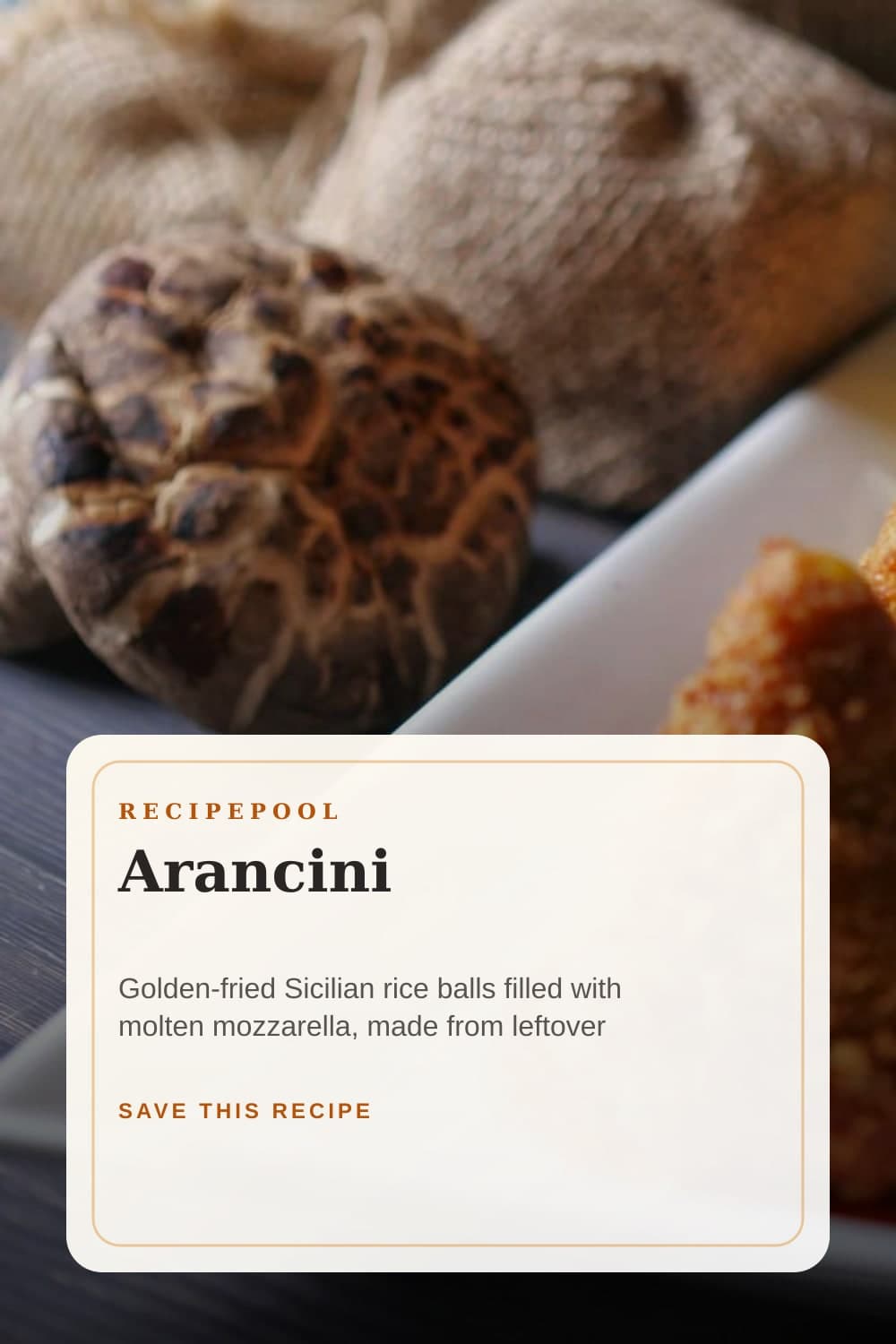 Pinterest image for Arancini Sicilian Rice Balls