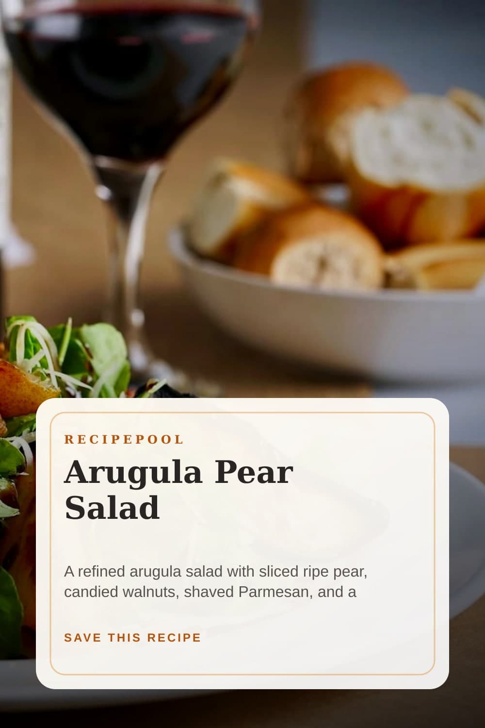 Pinterest image for Arugula Pear Salad