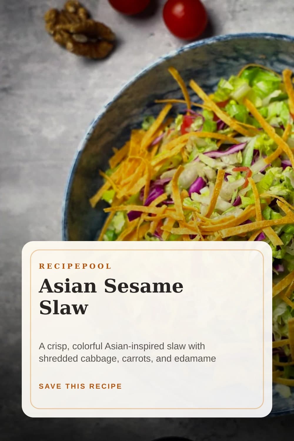 Pinterest image for Asian Sesame Slaw