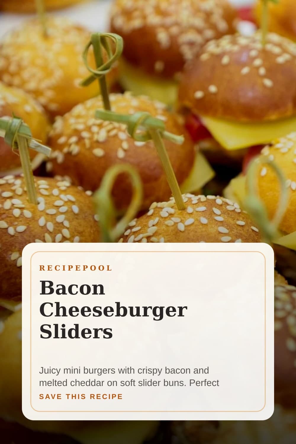 Pinterest image for Bacon Cheeseburger Sliders