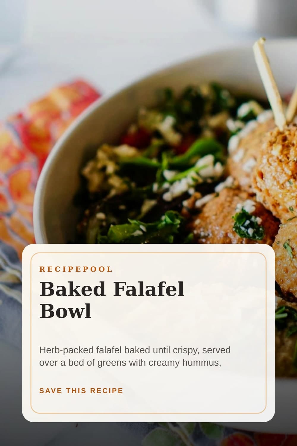 Pinterest image for Baked Falafel Bowl