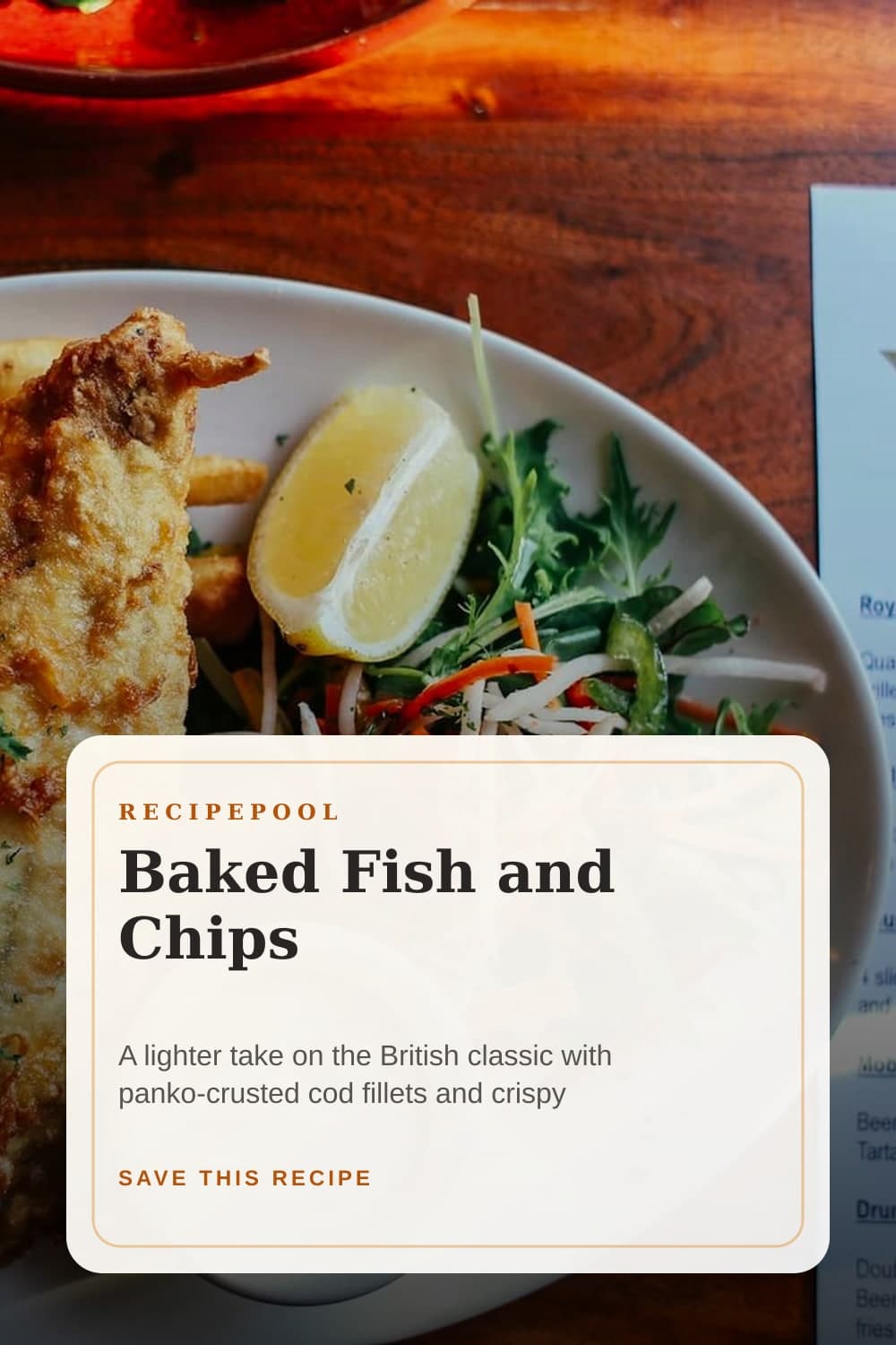 Pinterest image for Baked Fish and Chips