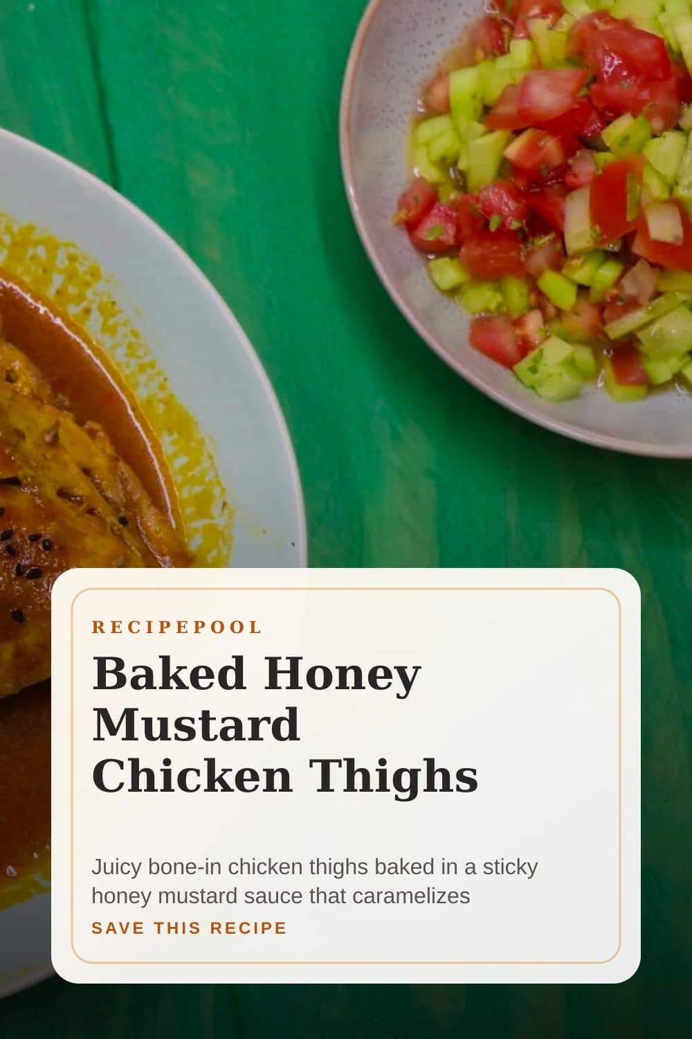 Pinterest image for Baked Honey Mustard Chicken Thighs
