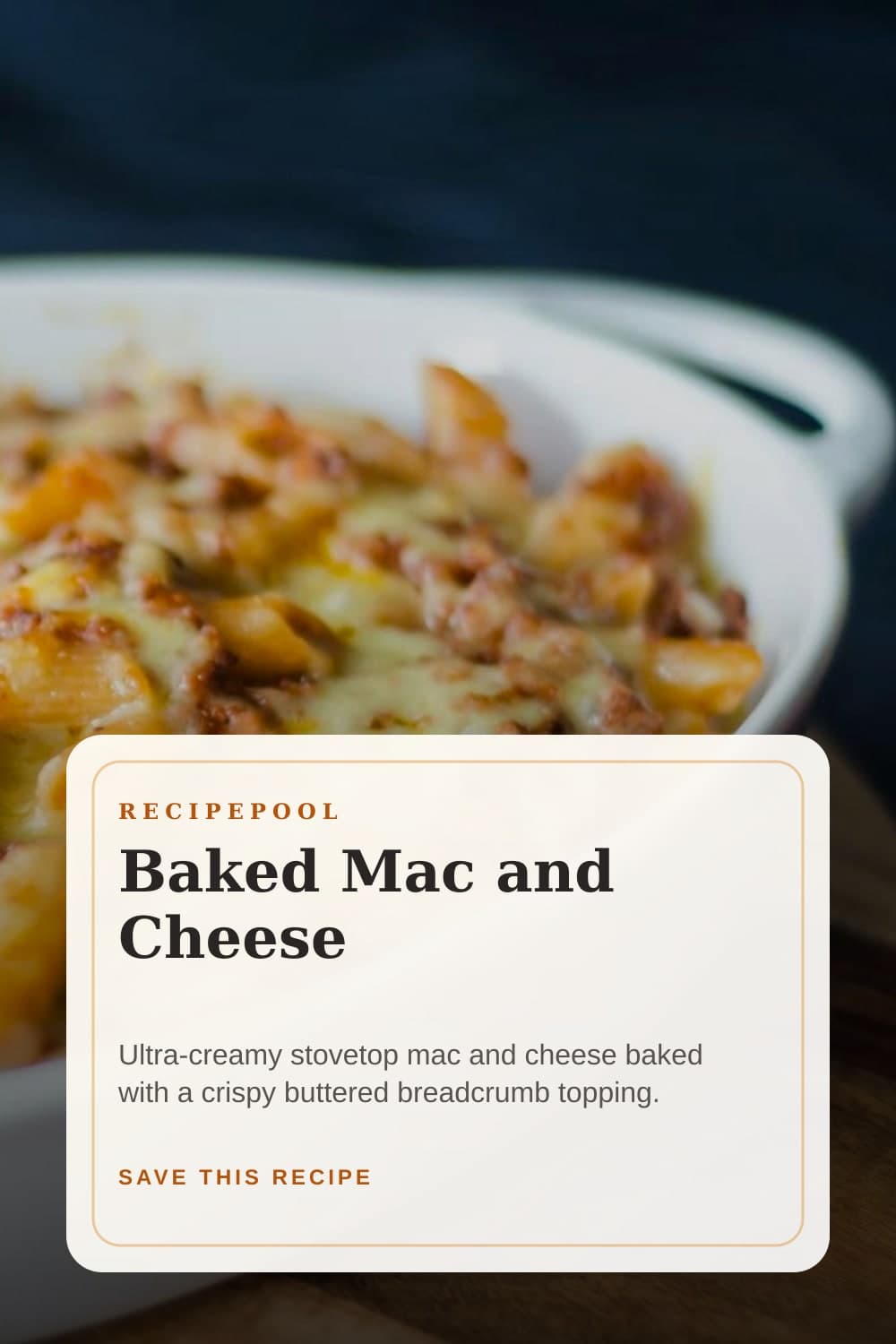 Pinterest image for Baked Mac and Cheese