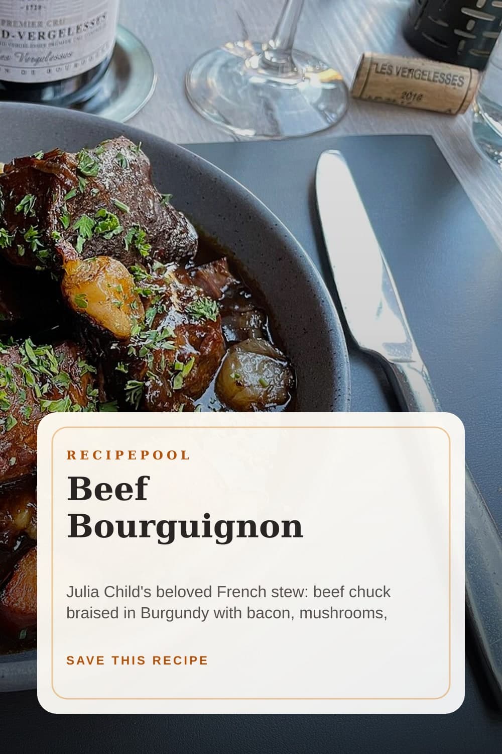Pinterest image for Beef Bourguignon