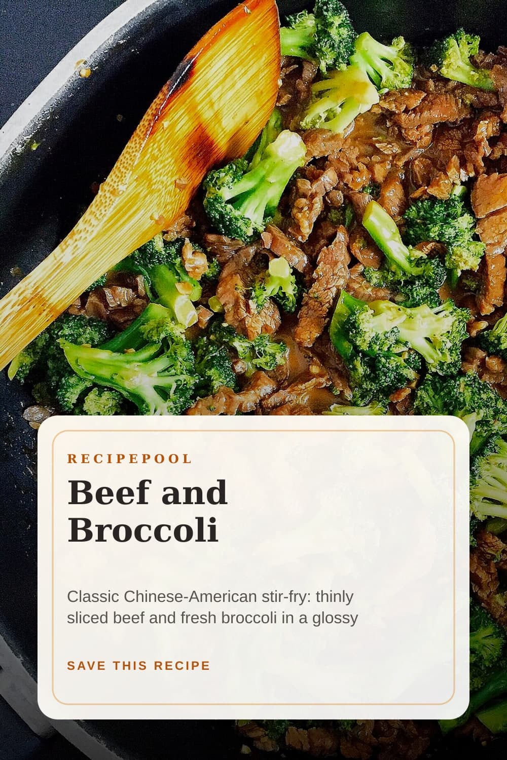 Pinterest image for Beef and Broccoli