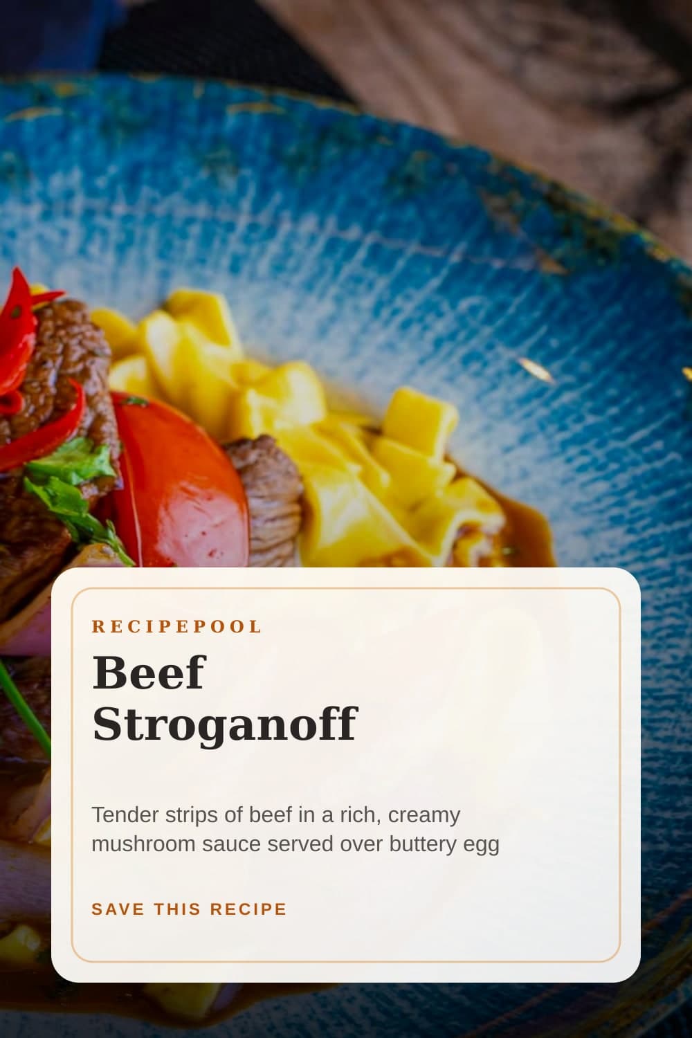 Pinterest image for Beef Stroganoff