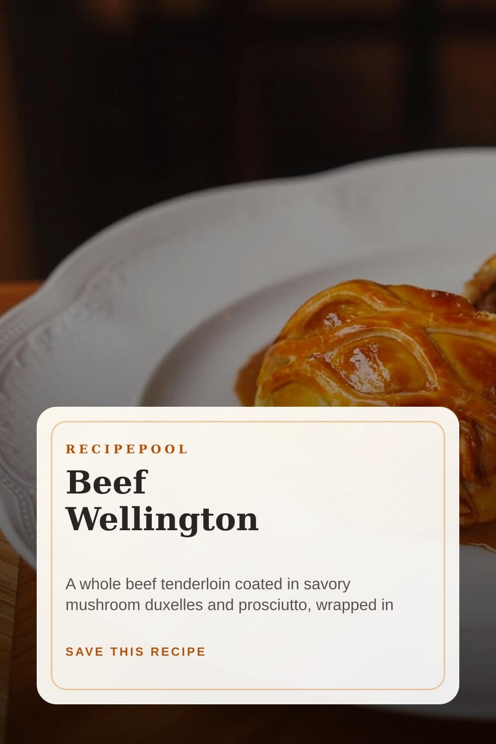 Pinterest image for Beef Wellington