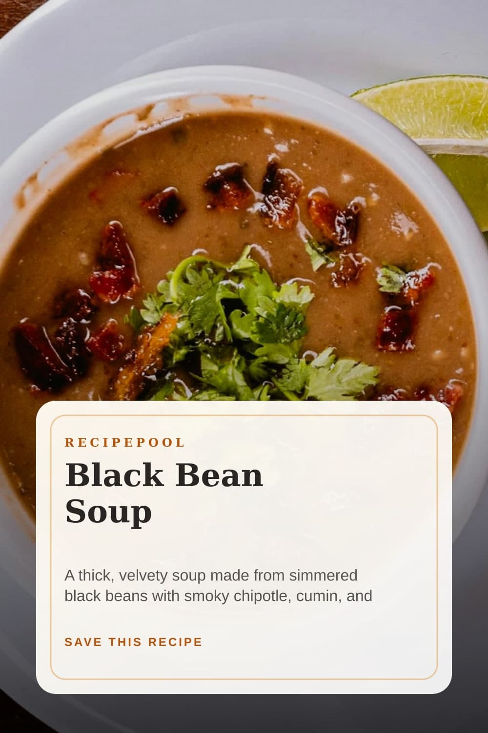 Pinterest image for Black Bean Soup