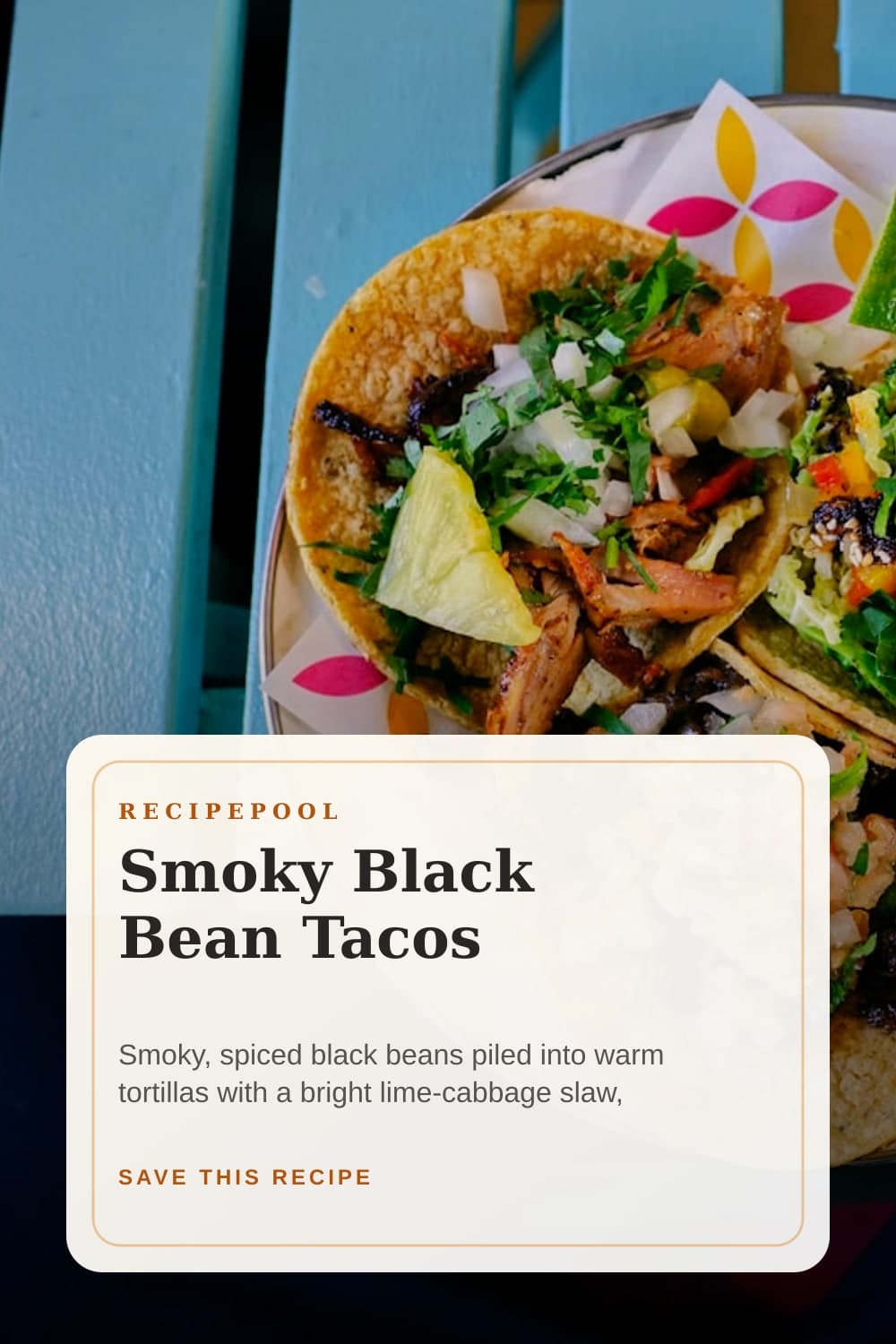Pinterest image for Smoky Black Bean Tacos
