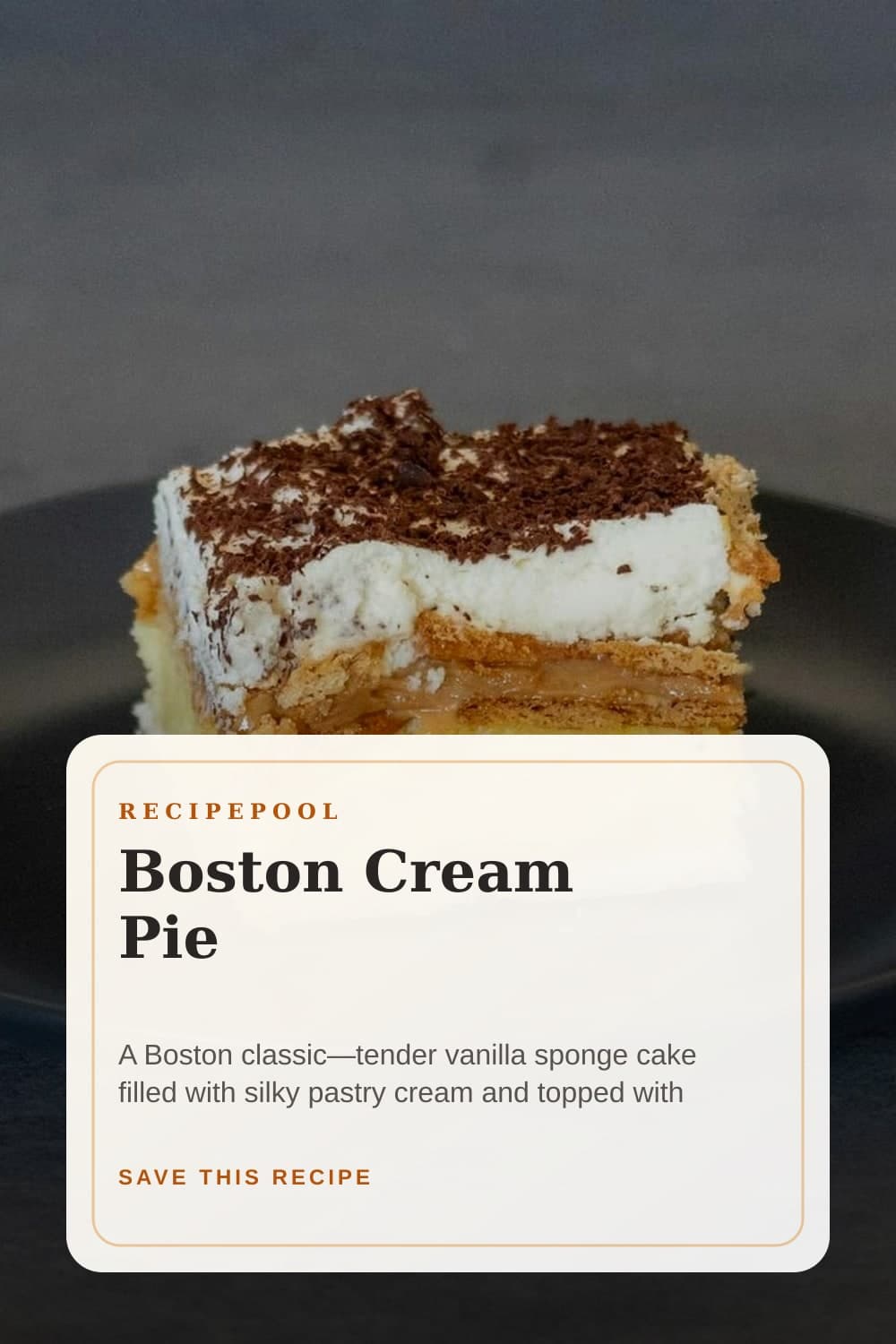 Pinterest image for Boston Cream Pie