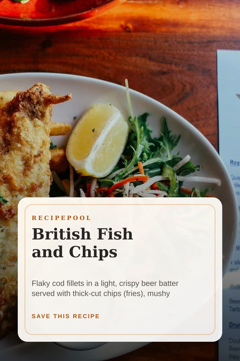 Pinterest image for British Fish and Chips