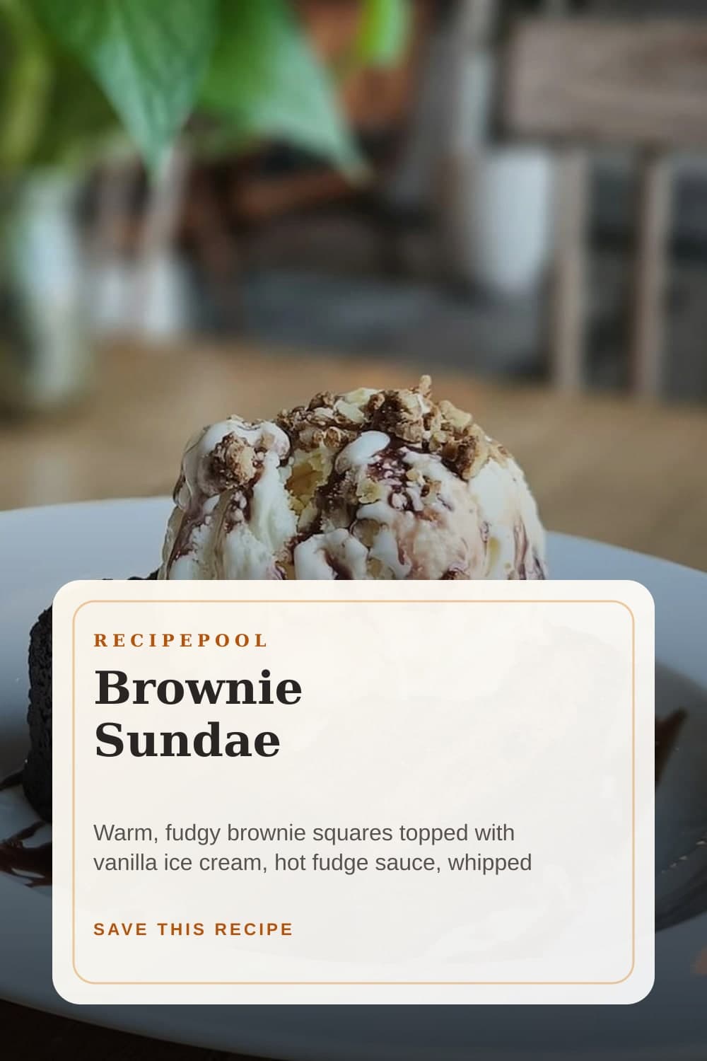 Pinterest image for Brownie Sundae