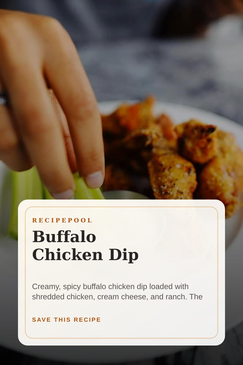 Pinterest image for Buffalo Chicken Dip