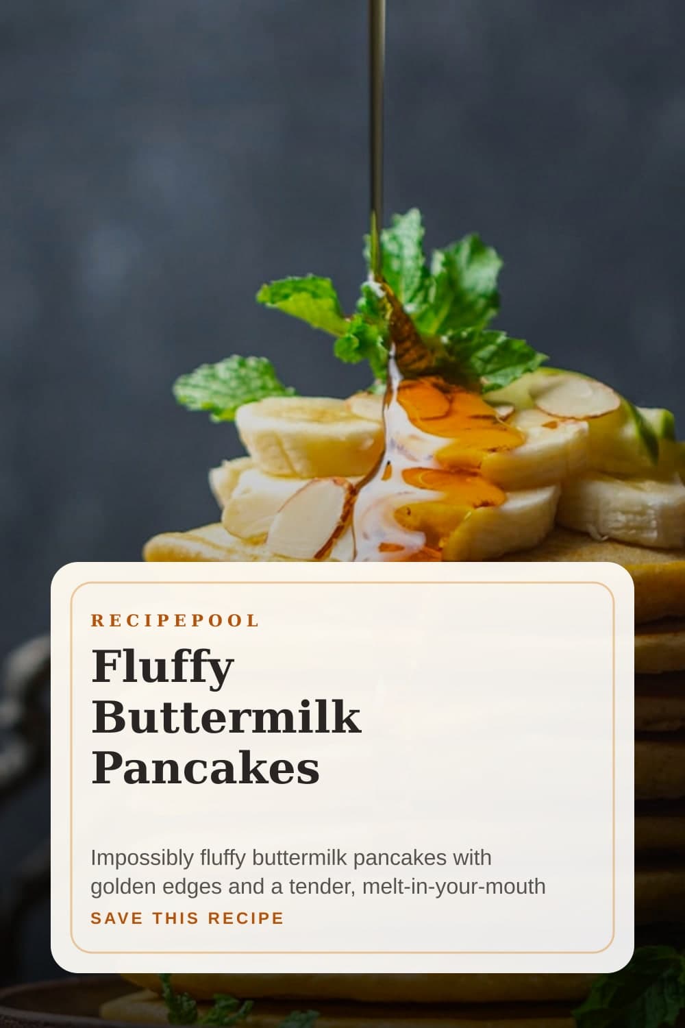 Pinterest image for Fluffy Buttermilk Pancakes