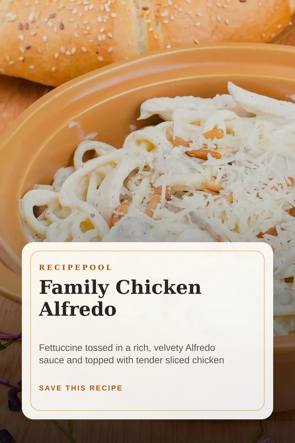 Pinterest image for Family Chicken Alfredo