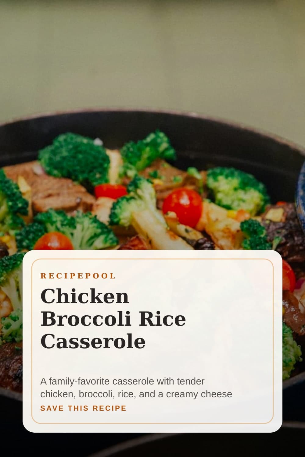 Pinterest image for Chicken Broccoli Rice Casserole