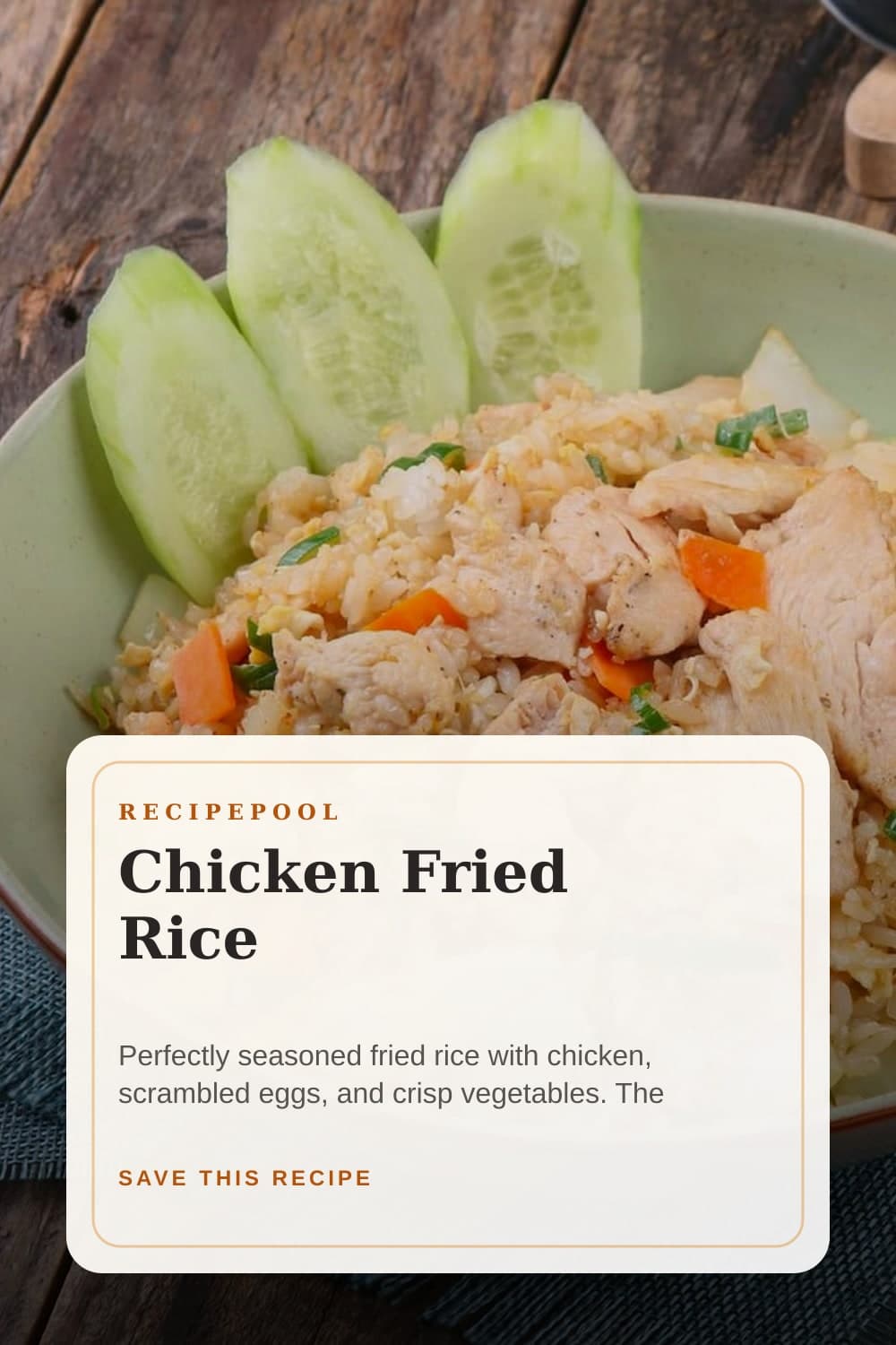 Pinterest image for Chicken Fried Rice