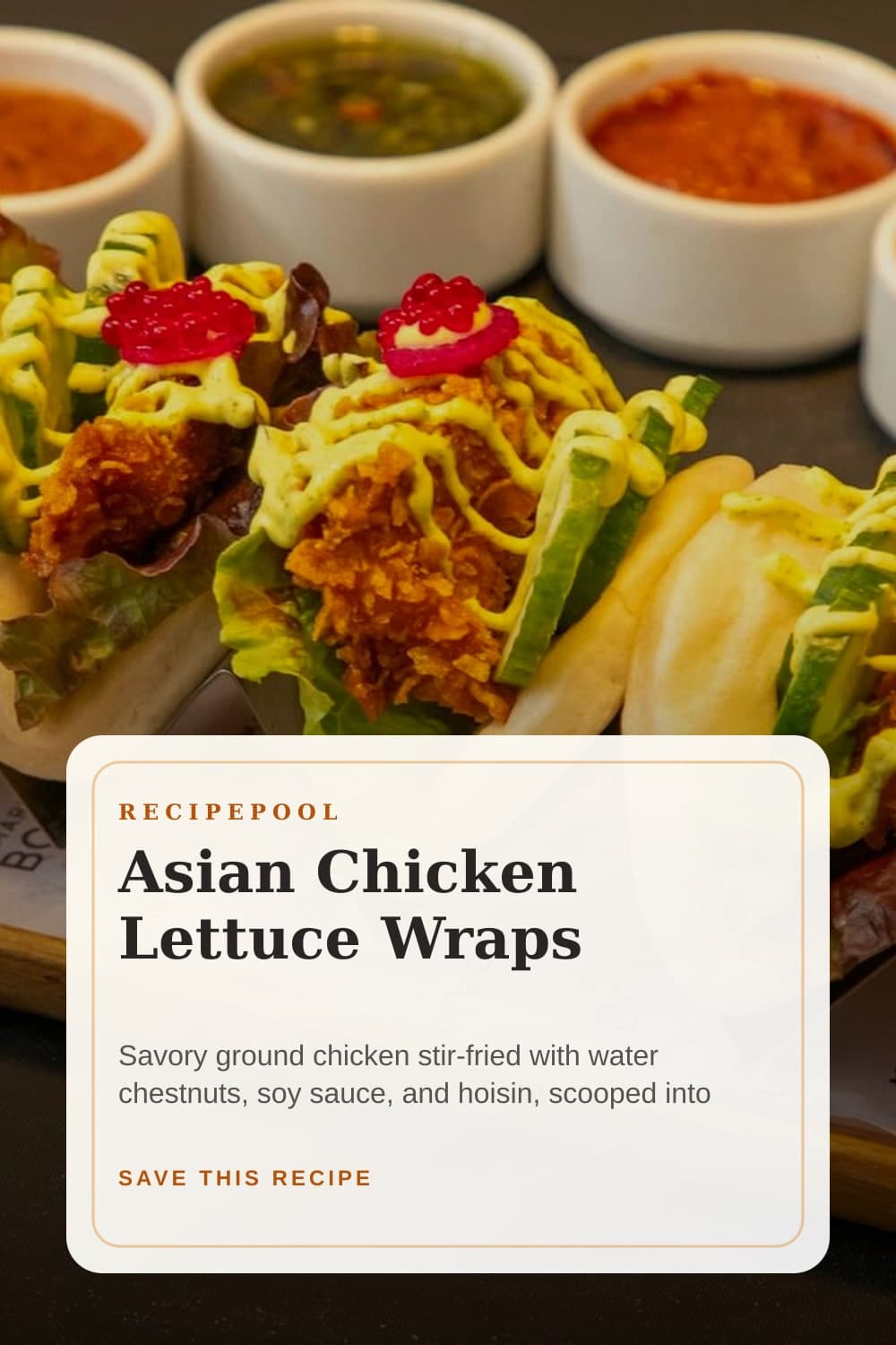 Pinterest image for Asian Chicken Lettuce Wraps
