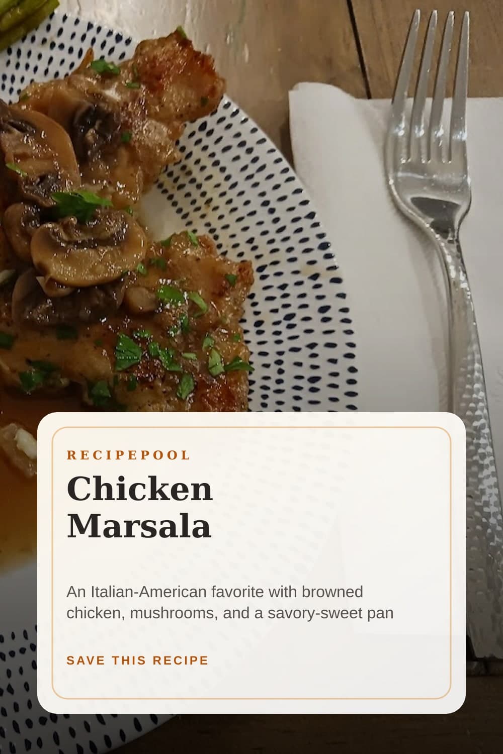 Pinterest image for Chicken Marsala