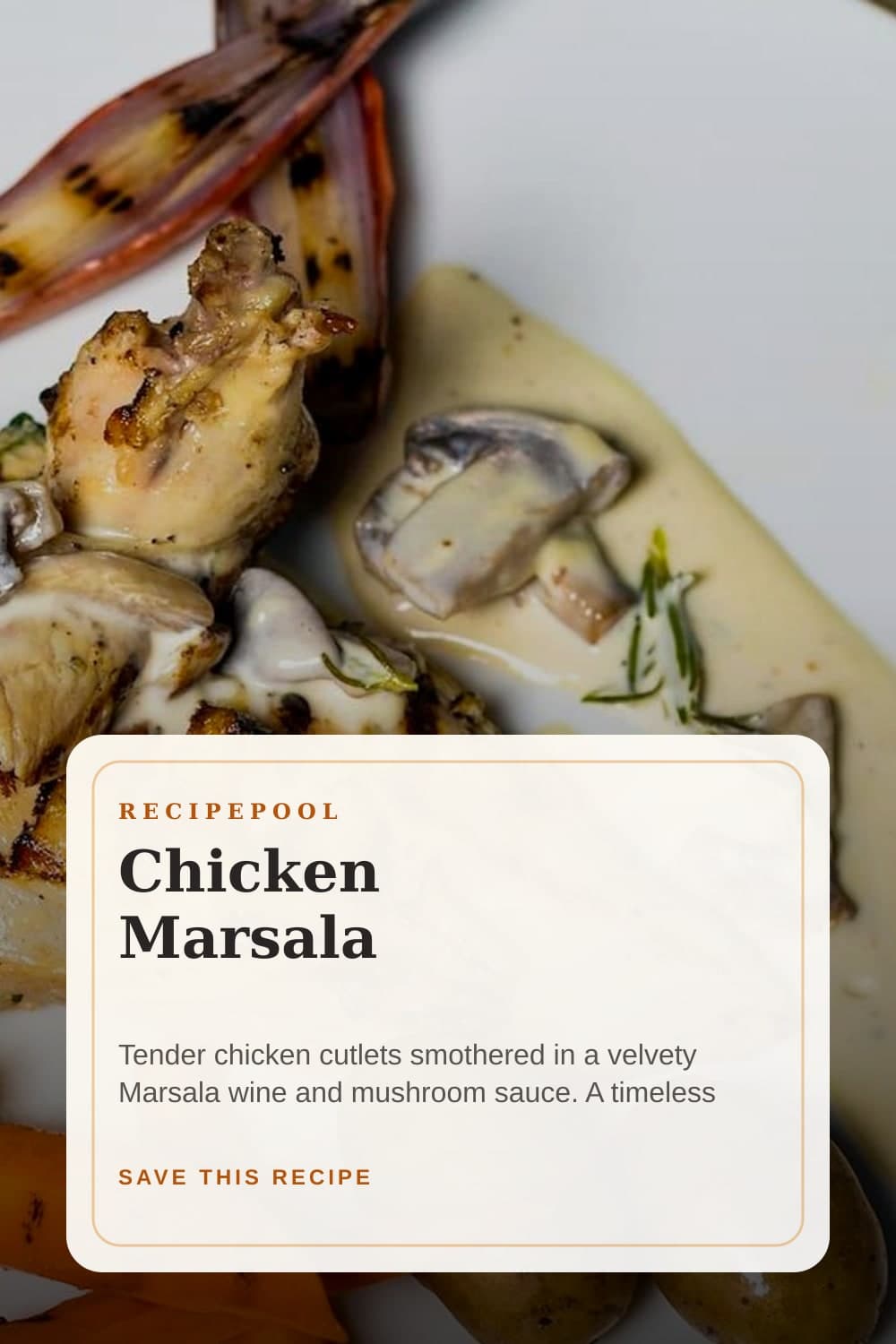 Pinterest image for Chicken Marsala