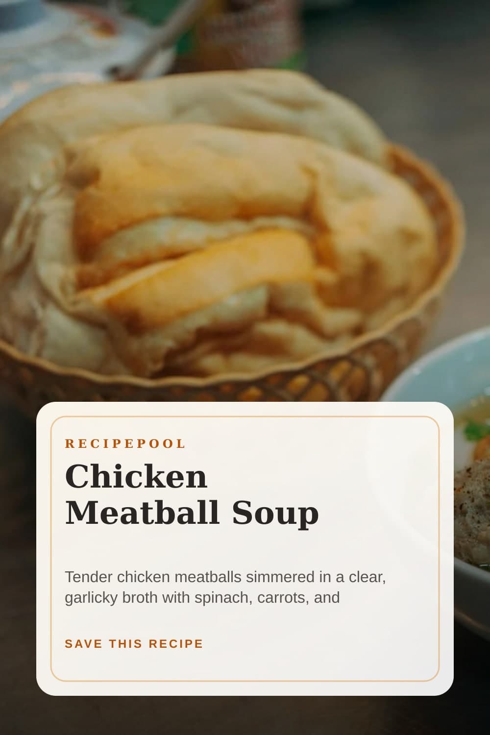 Pinterest image for Chicken Meatball Soup