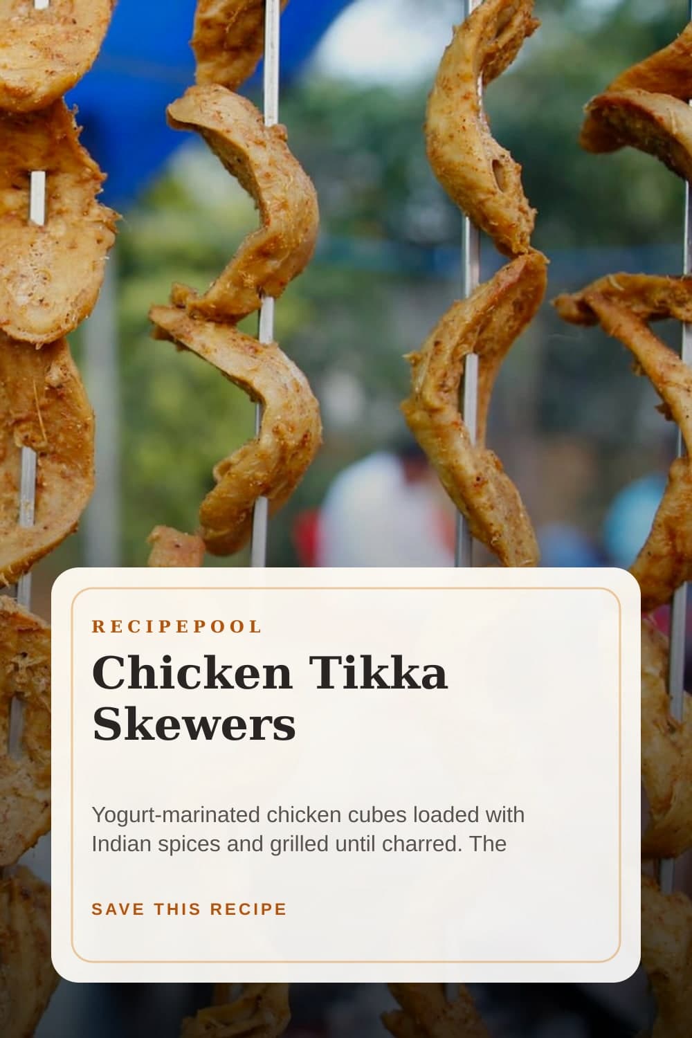 Pinterest image for Chicken Tikka Skewers