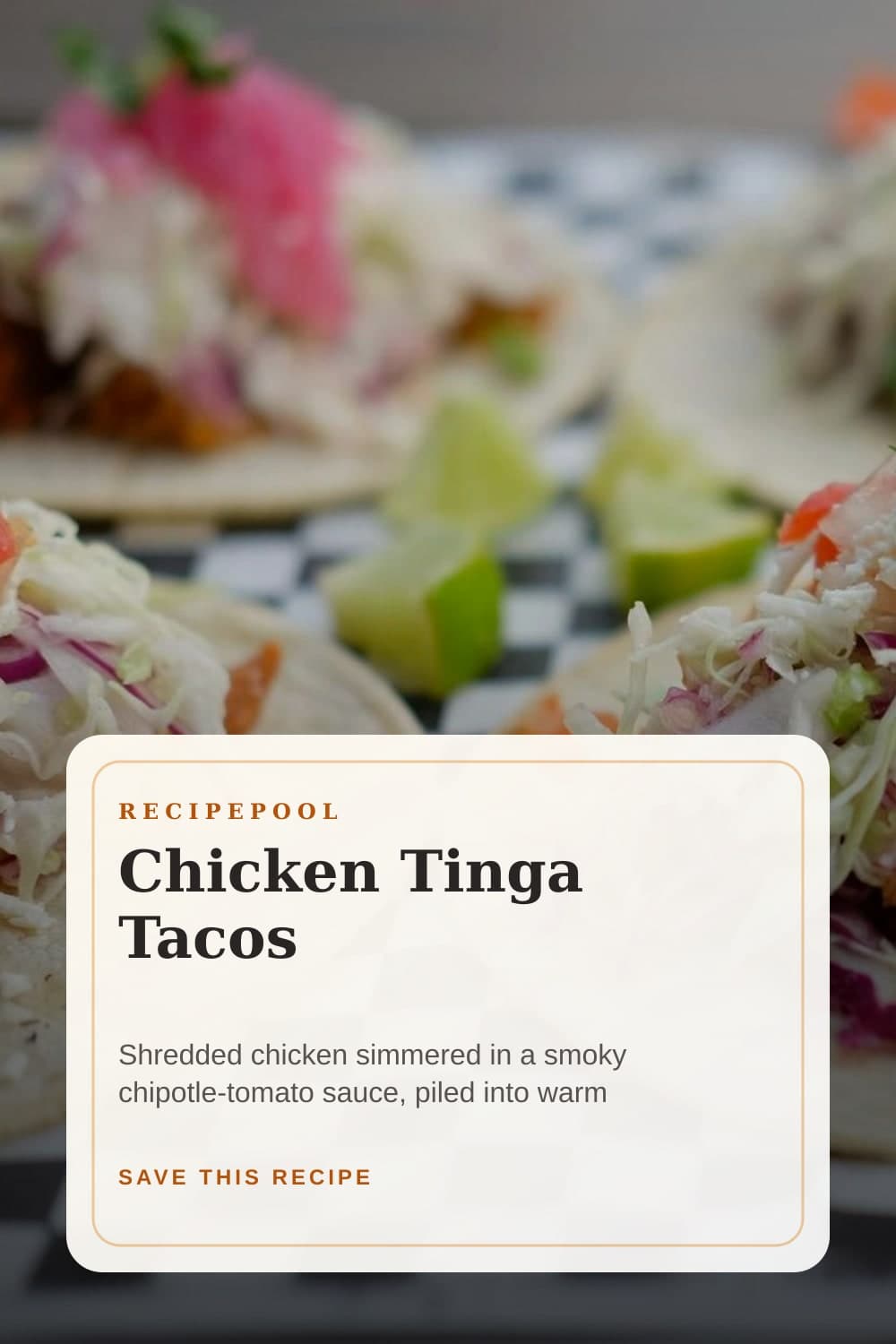 Pinterest image for Chicken Tinga Tacos