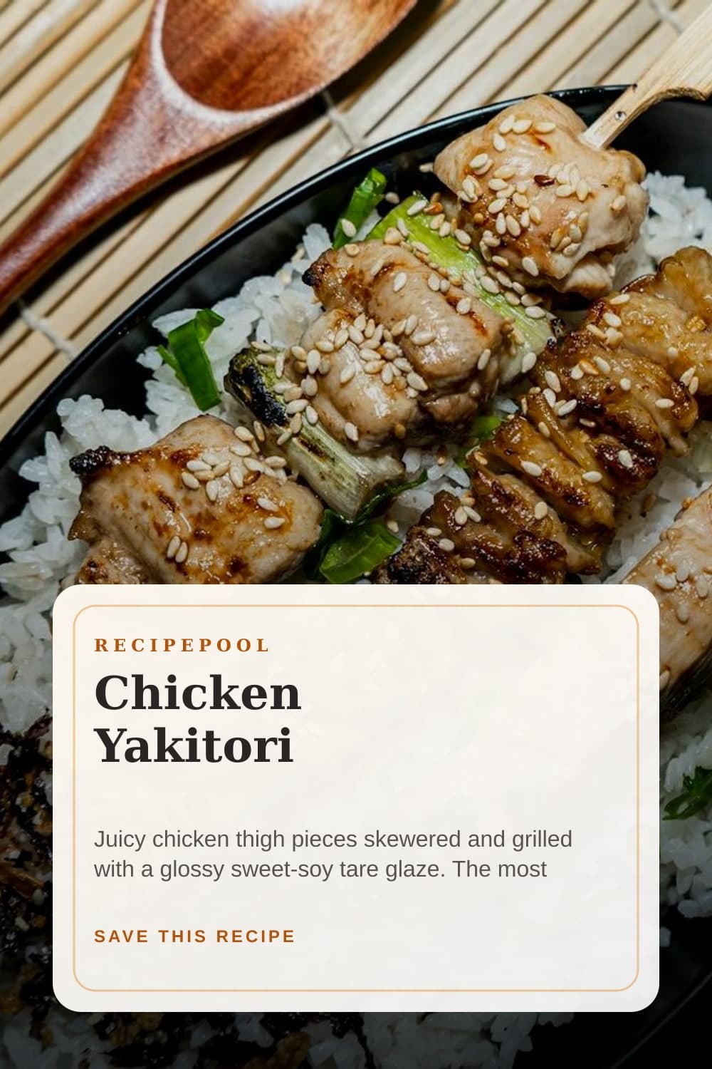 Pinterest image for Chicken Yakitori