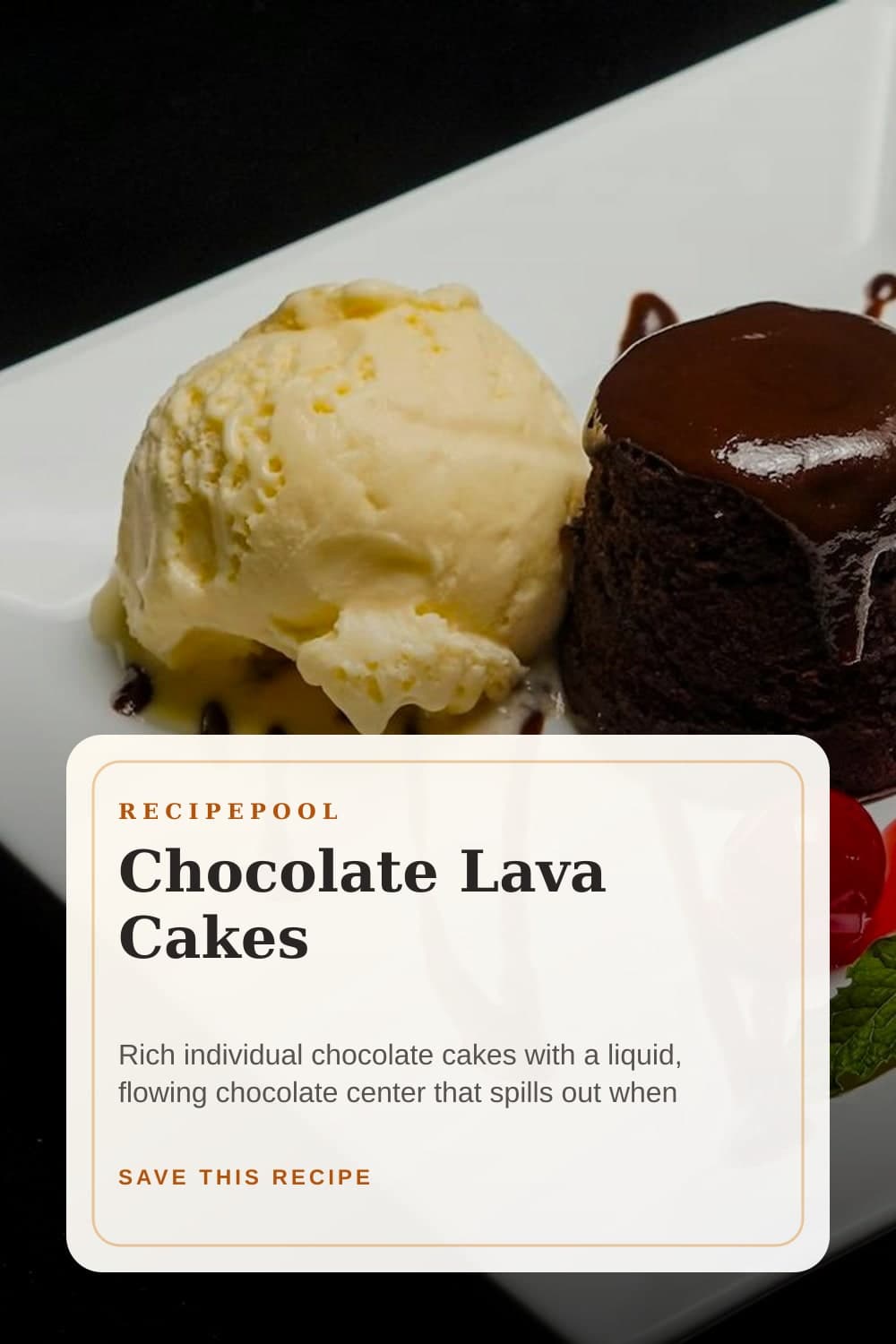 Pinterest image for Chocolate Lava Cakes