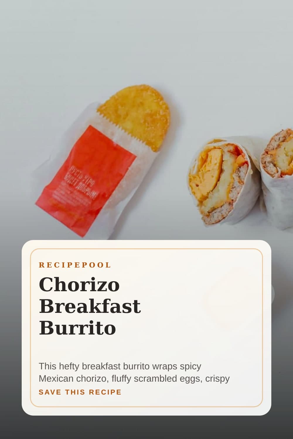 Pinterest image for Chorizo Breakfast Burrito