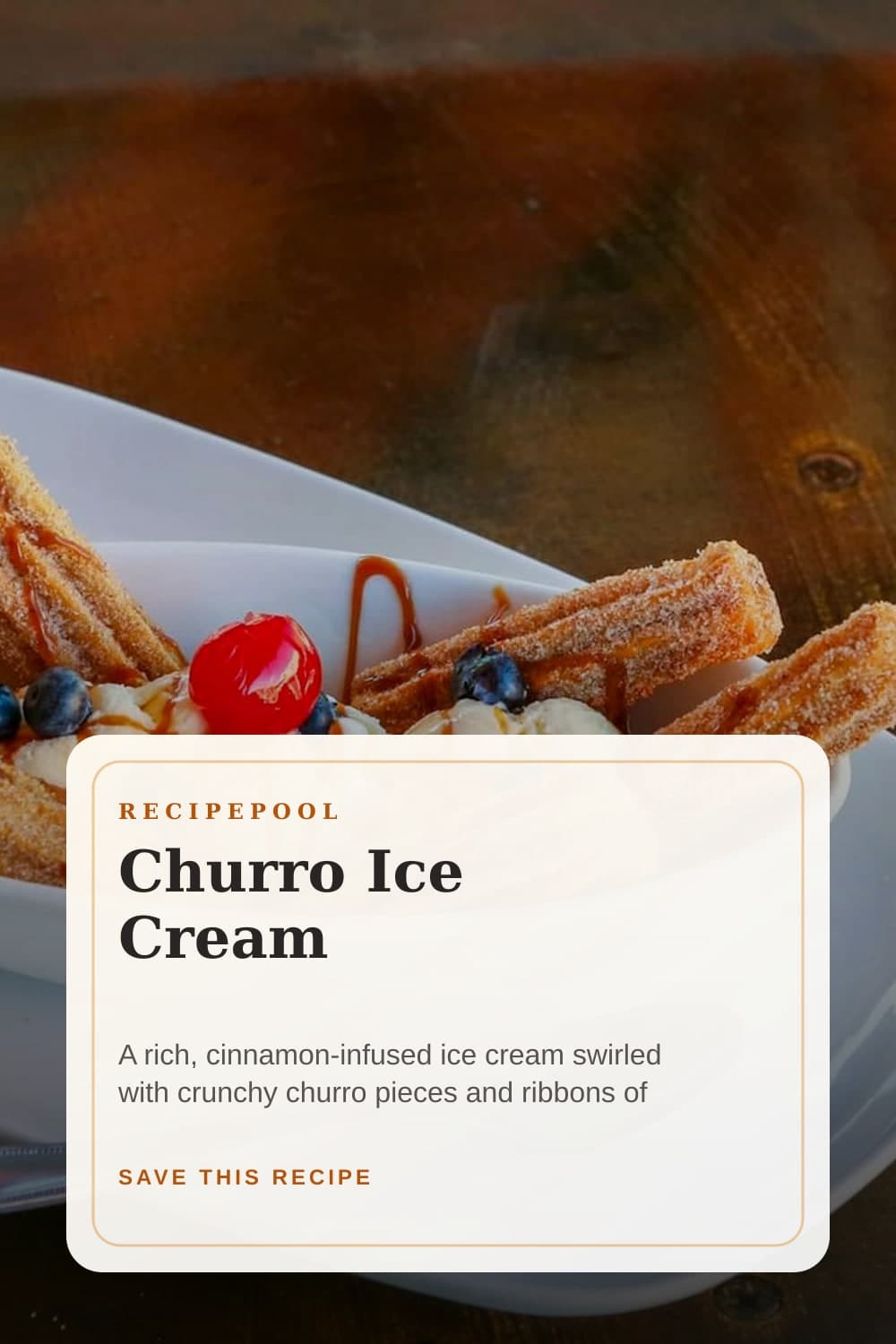 Pinterest image for Churro Ice Cream