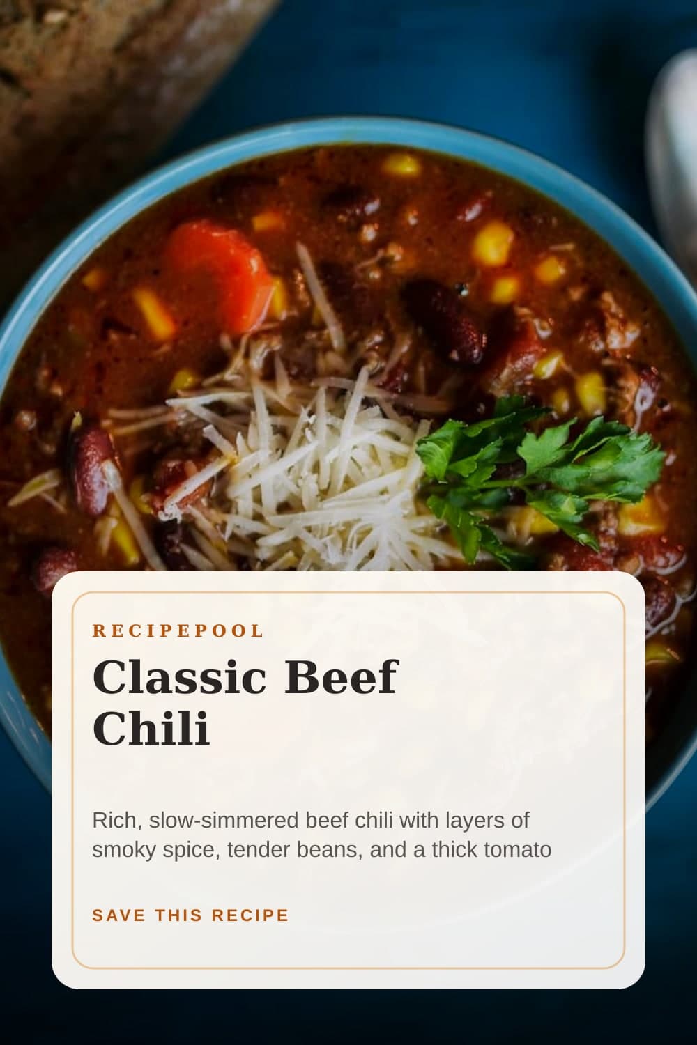 Pinterest image for Classic Beef Chili