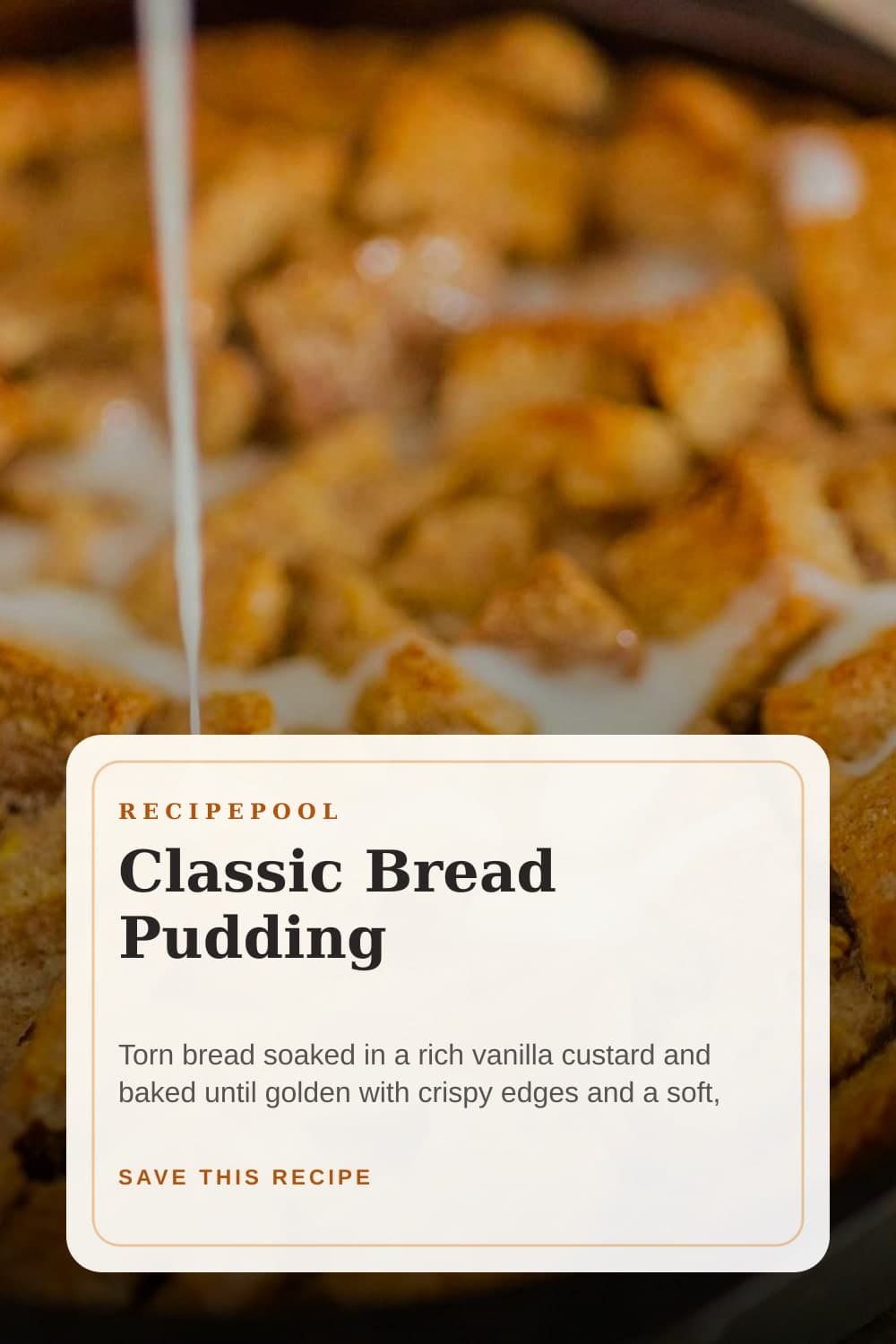 Pinterest image for Classic Bread Pudding