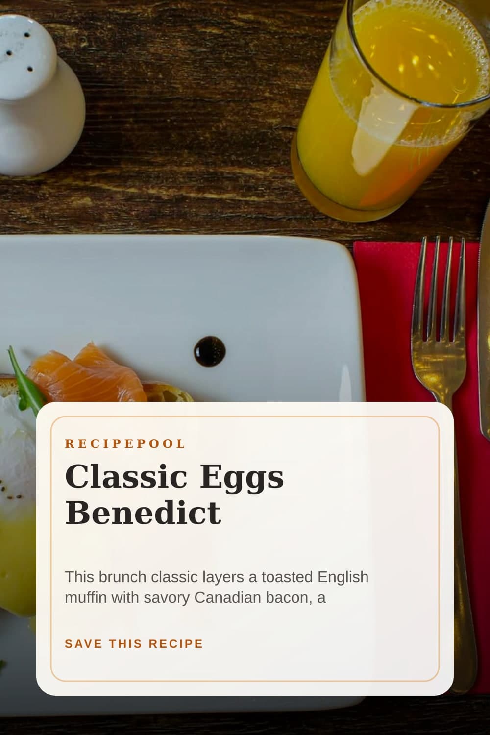 Pinterest image for Classic Eggs Benedict