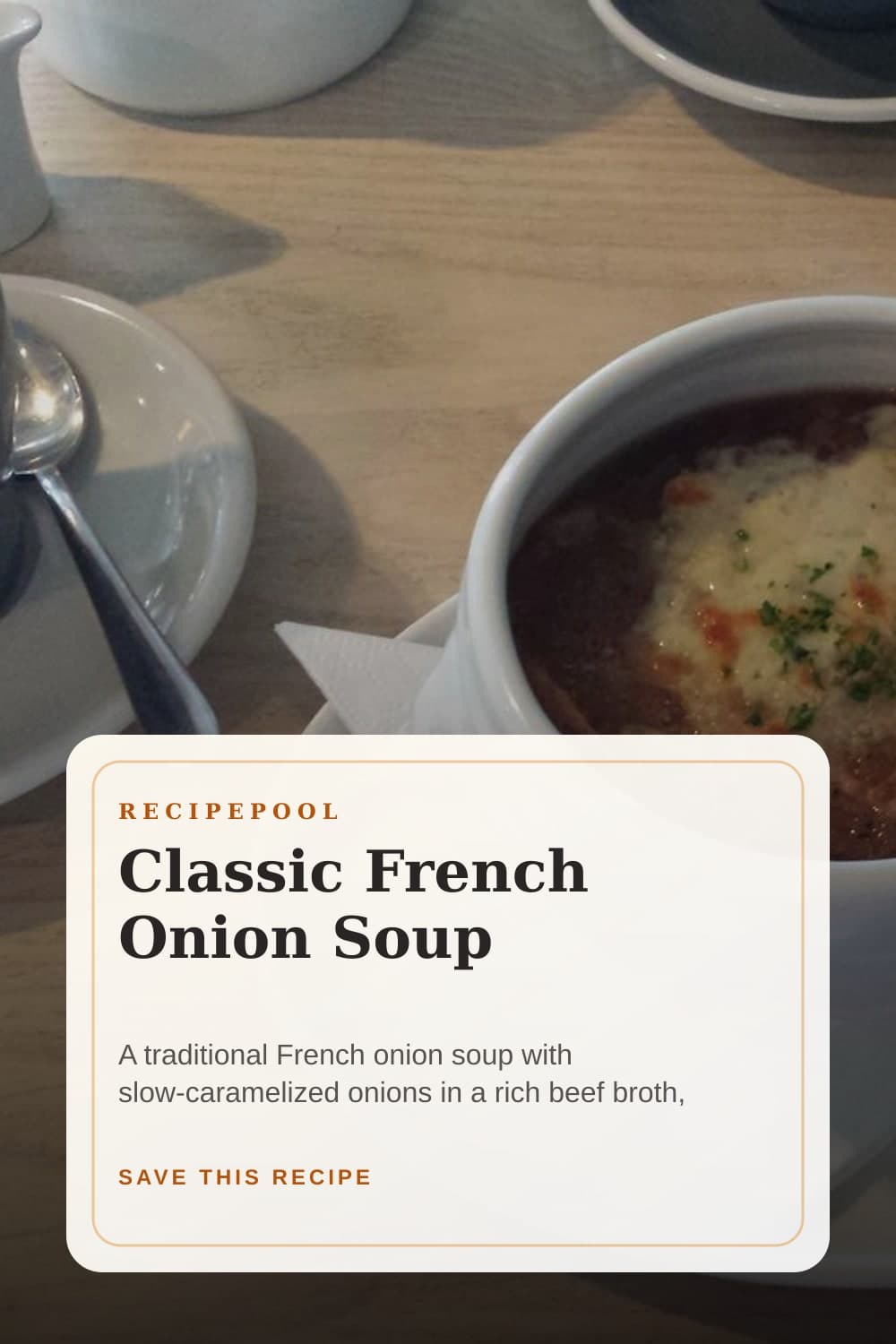 Pinterest image for Classic French Onion Soup