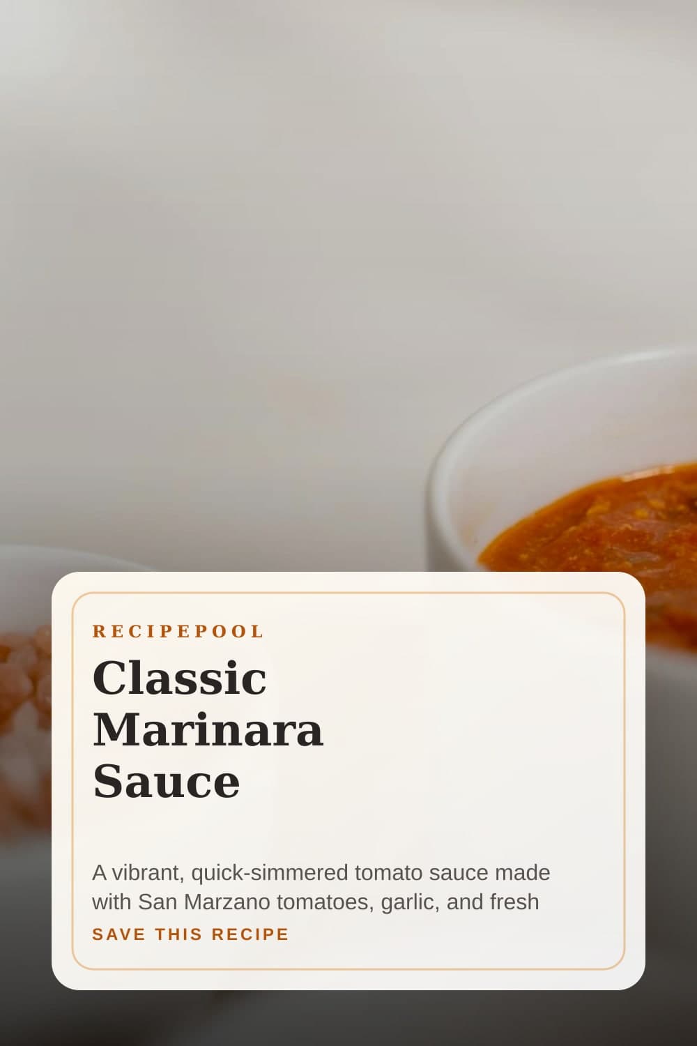 Pinterest image for Classic Marinara Sauce