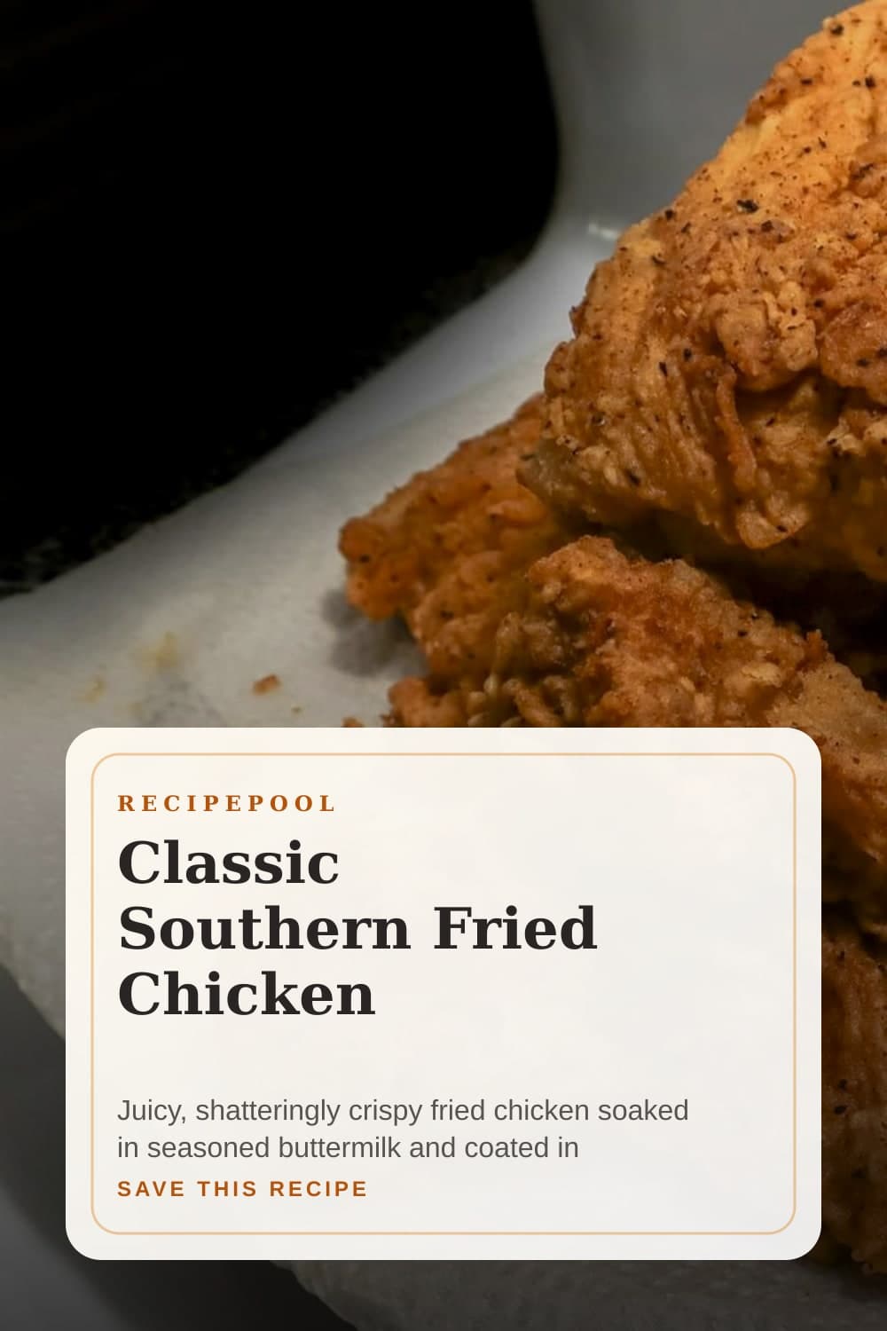 Pinterest image for Classic Southern Fried Chicken