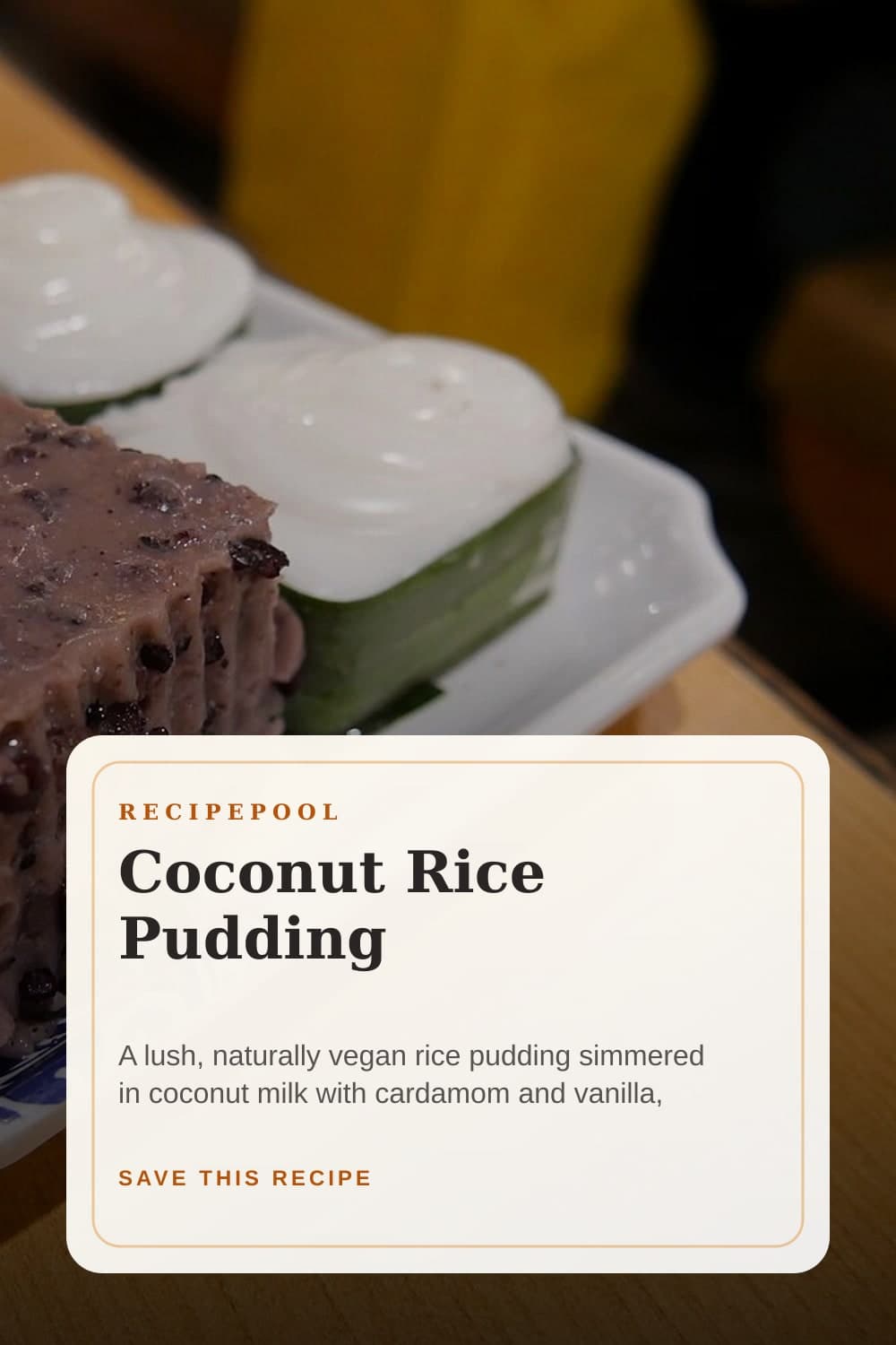 Pinterest image for Coconut Rice Pudding