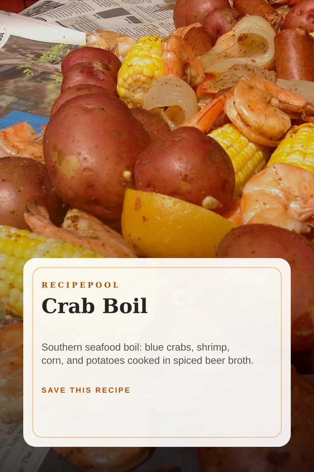 Pinterest image for Crab Boil