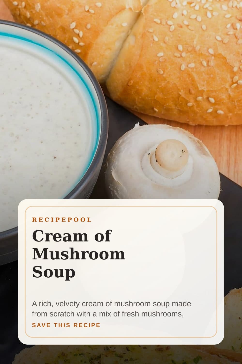 Pinterest image for Cream of Mushroom Soup