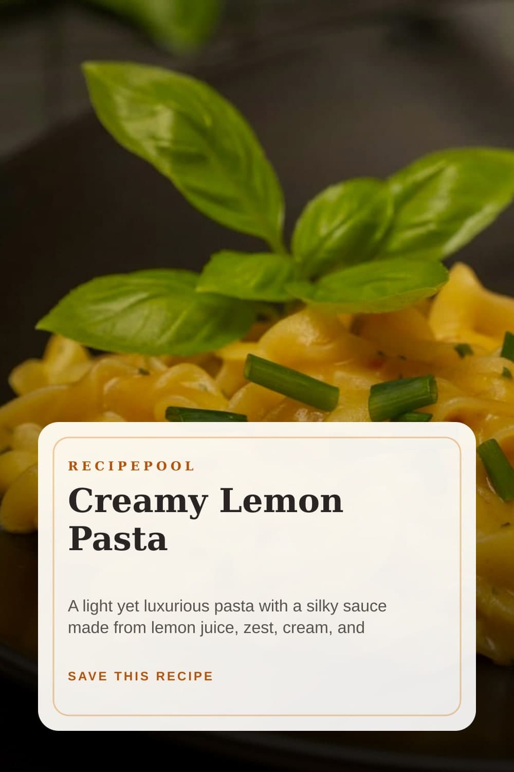 Pinterest image for Creamy Lemon Pasta