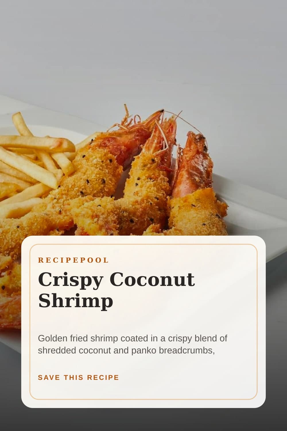 Pinterest image for Crispy Coconut Shrimp