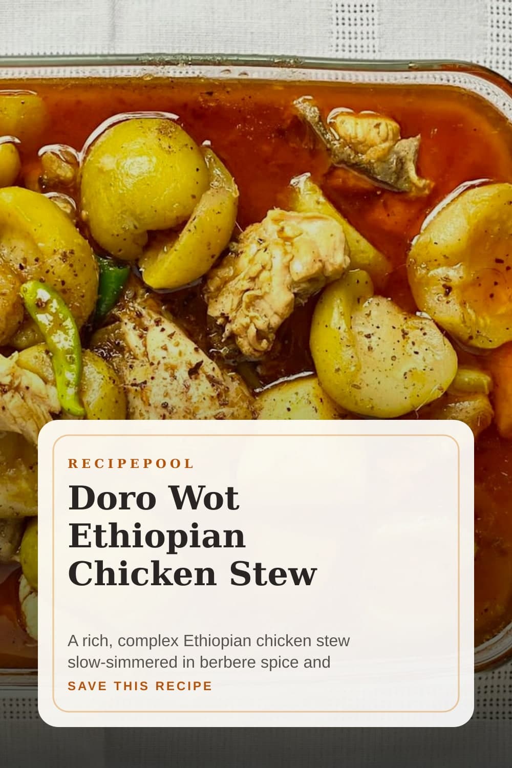 Pinterest image for Doro Wot Ethiopian Chicken Stew