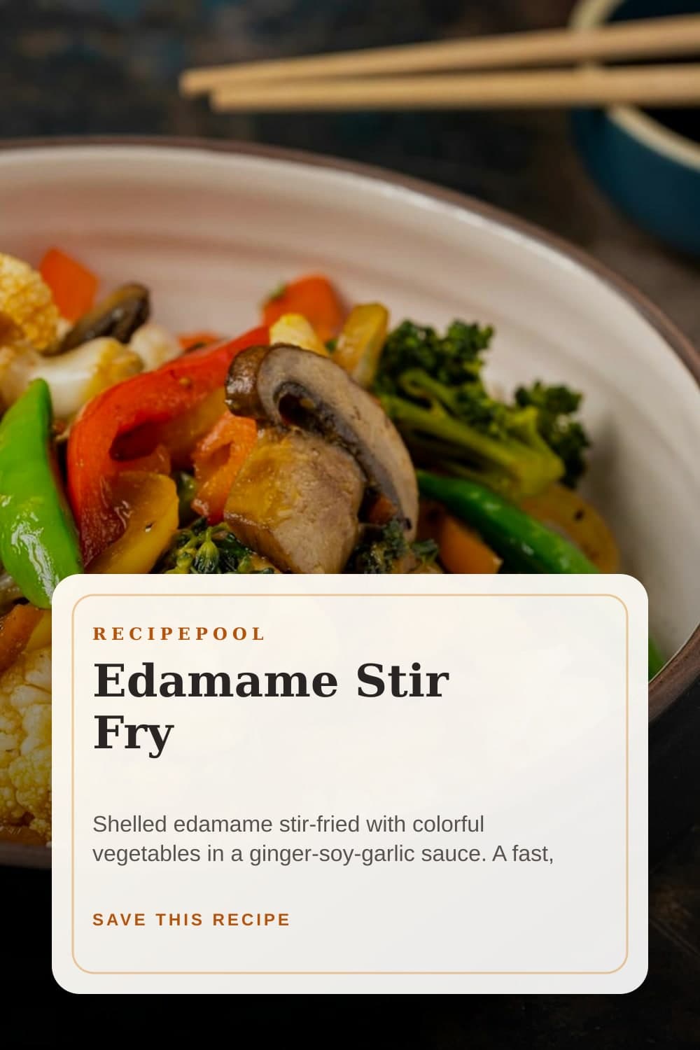 Pinterest image for Edamame Stir Fry