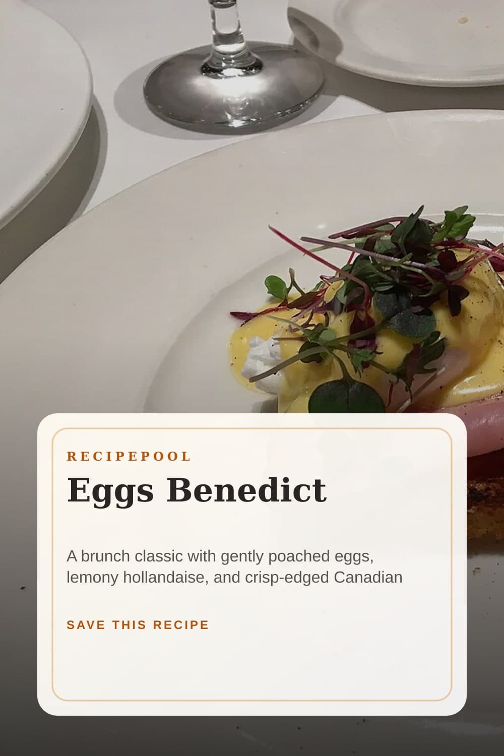 Pinterest image for Eggs Benedict