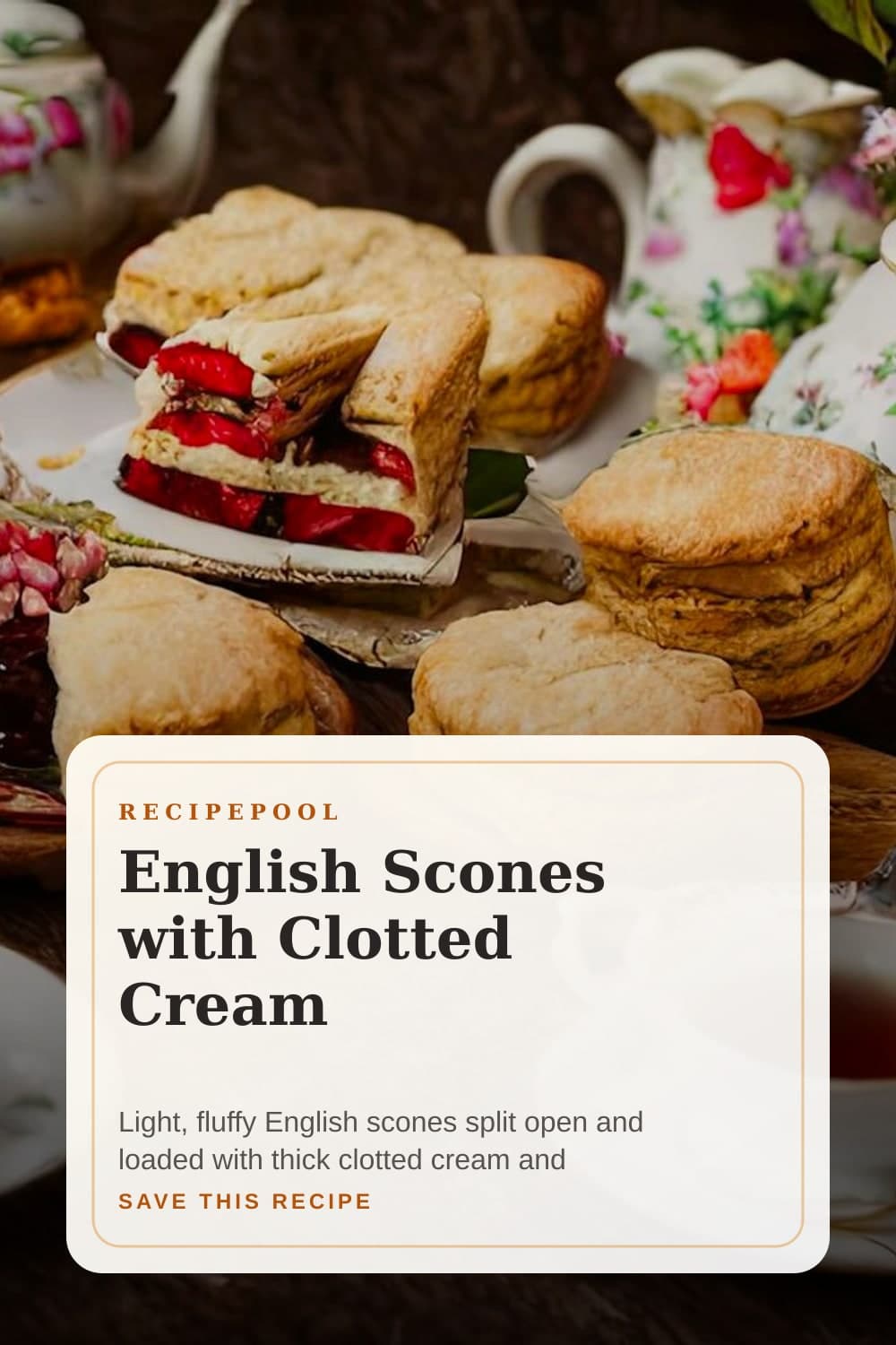 Pinterest image for English Scones with Clotted Cream